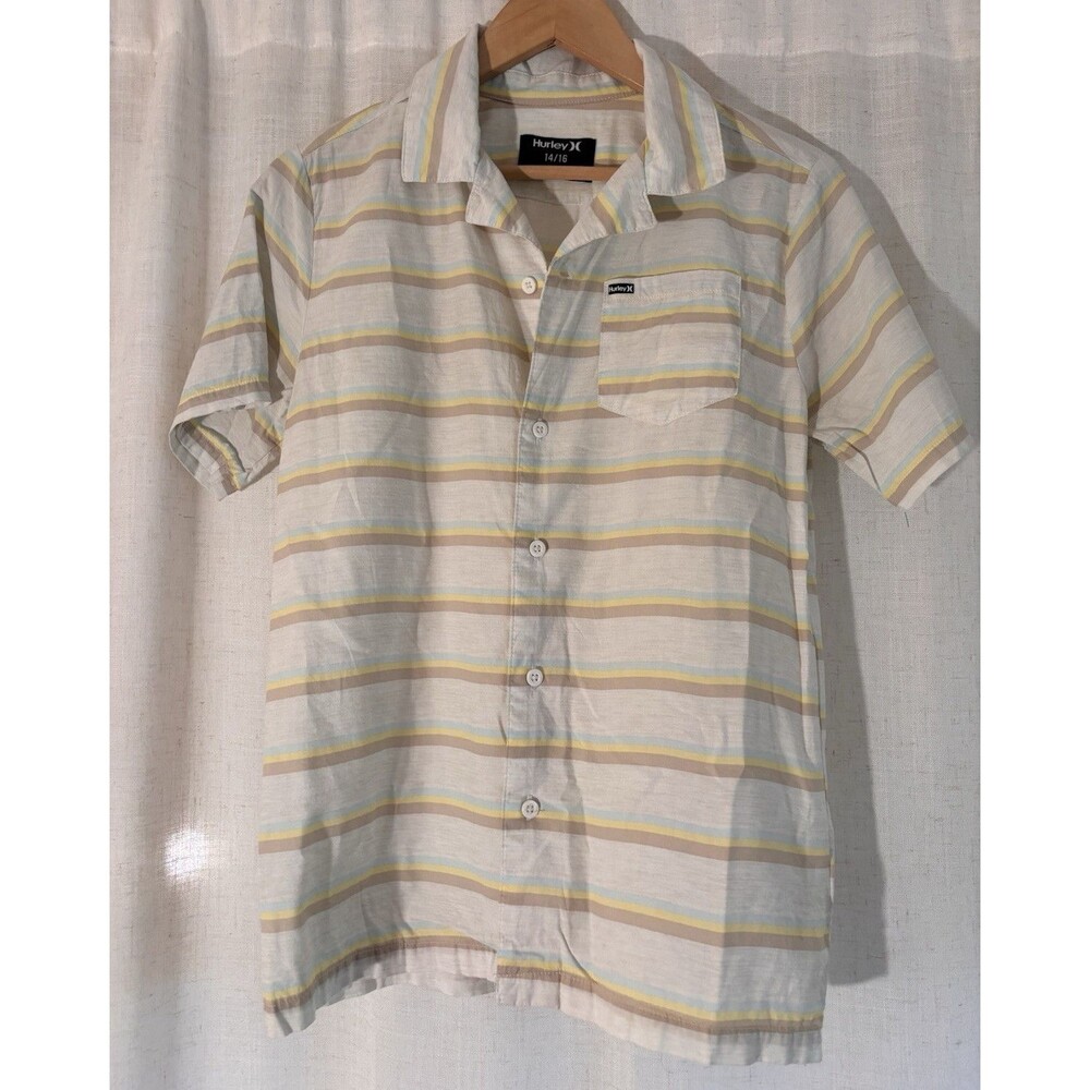 Classic Hurley Surf Beach Youth 14/16 Cotton Shirt, lights & airy, vacation top